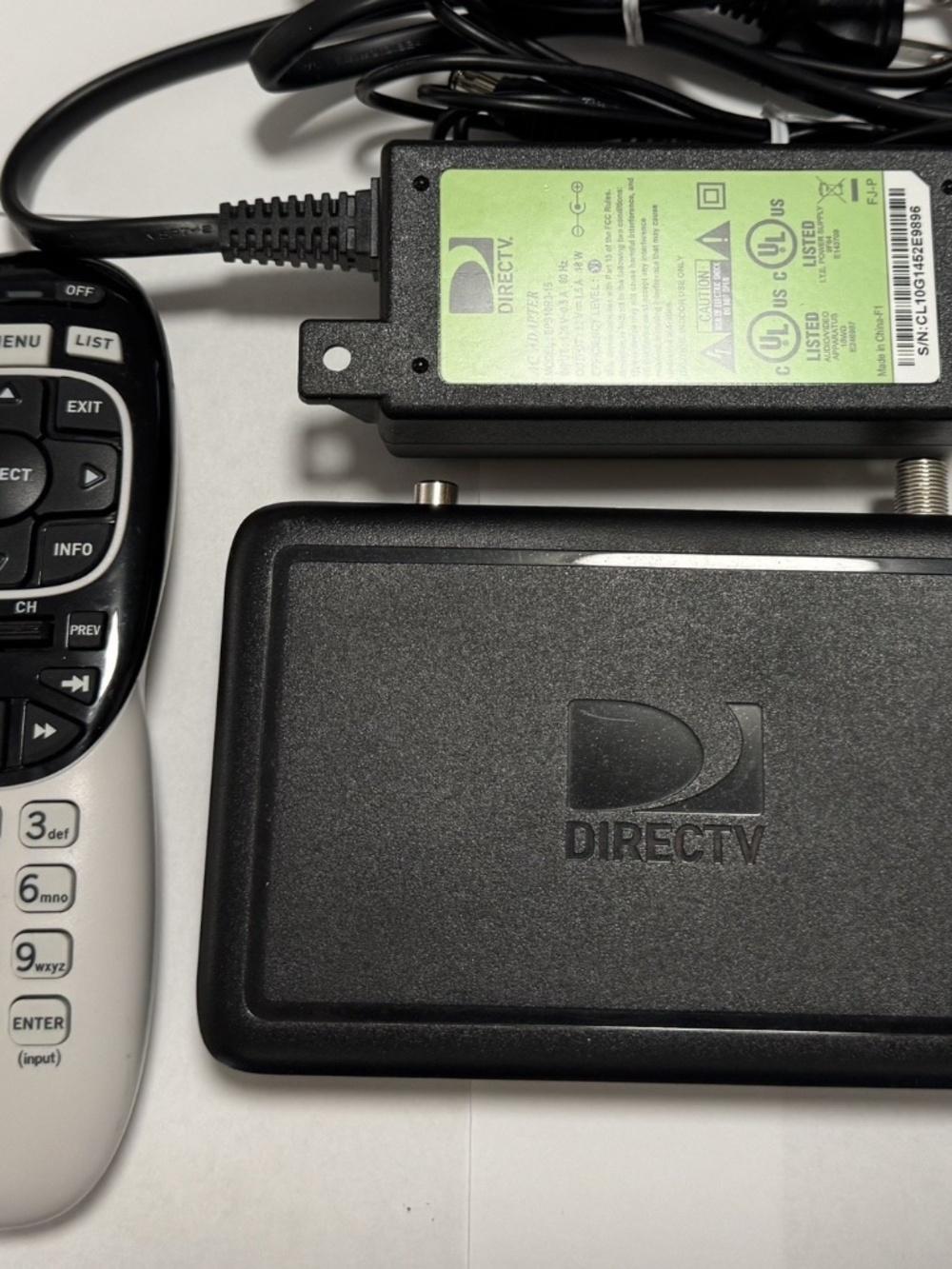 DIRECTV Receiver and Remote with Power Adapter